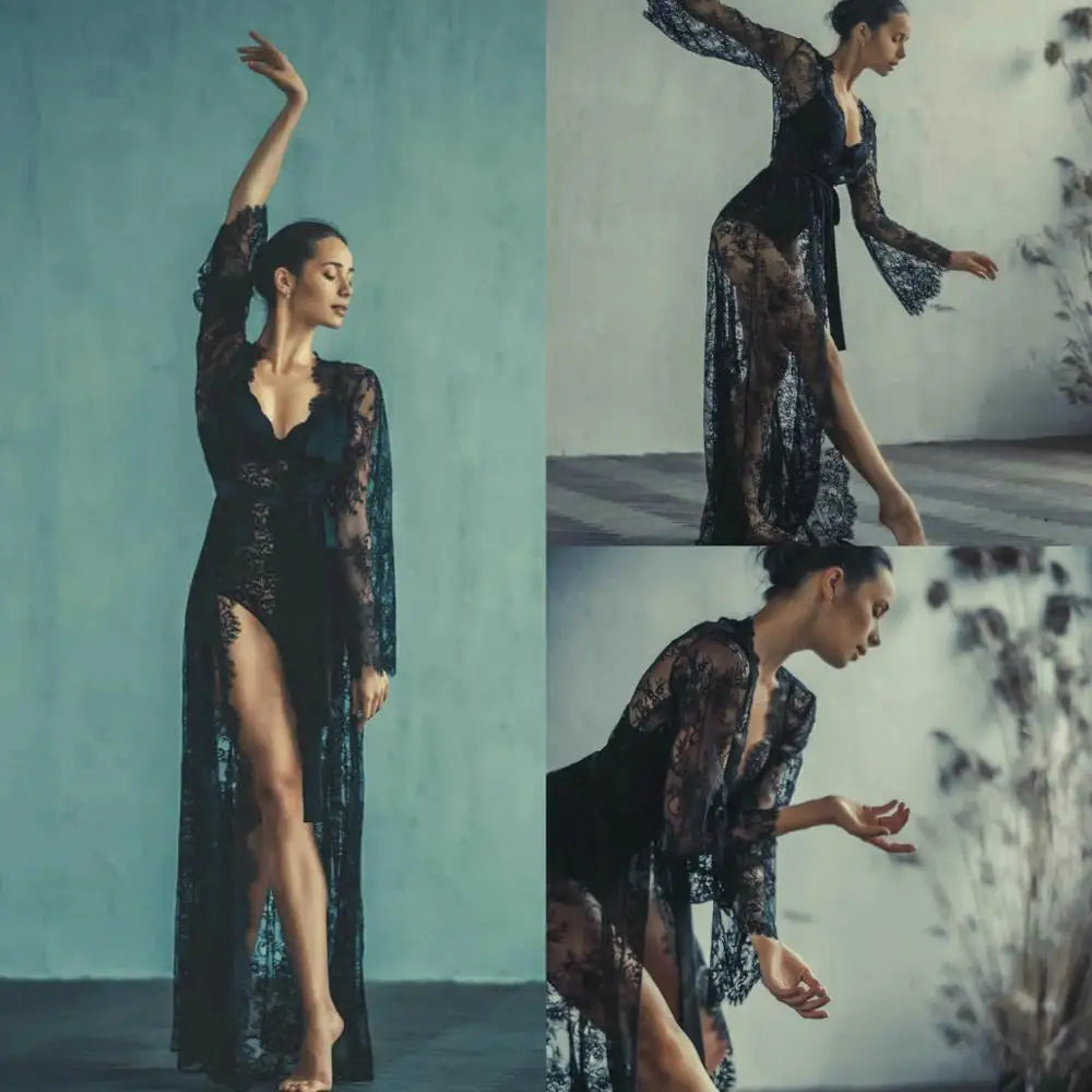 Black Lace Robe
