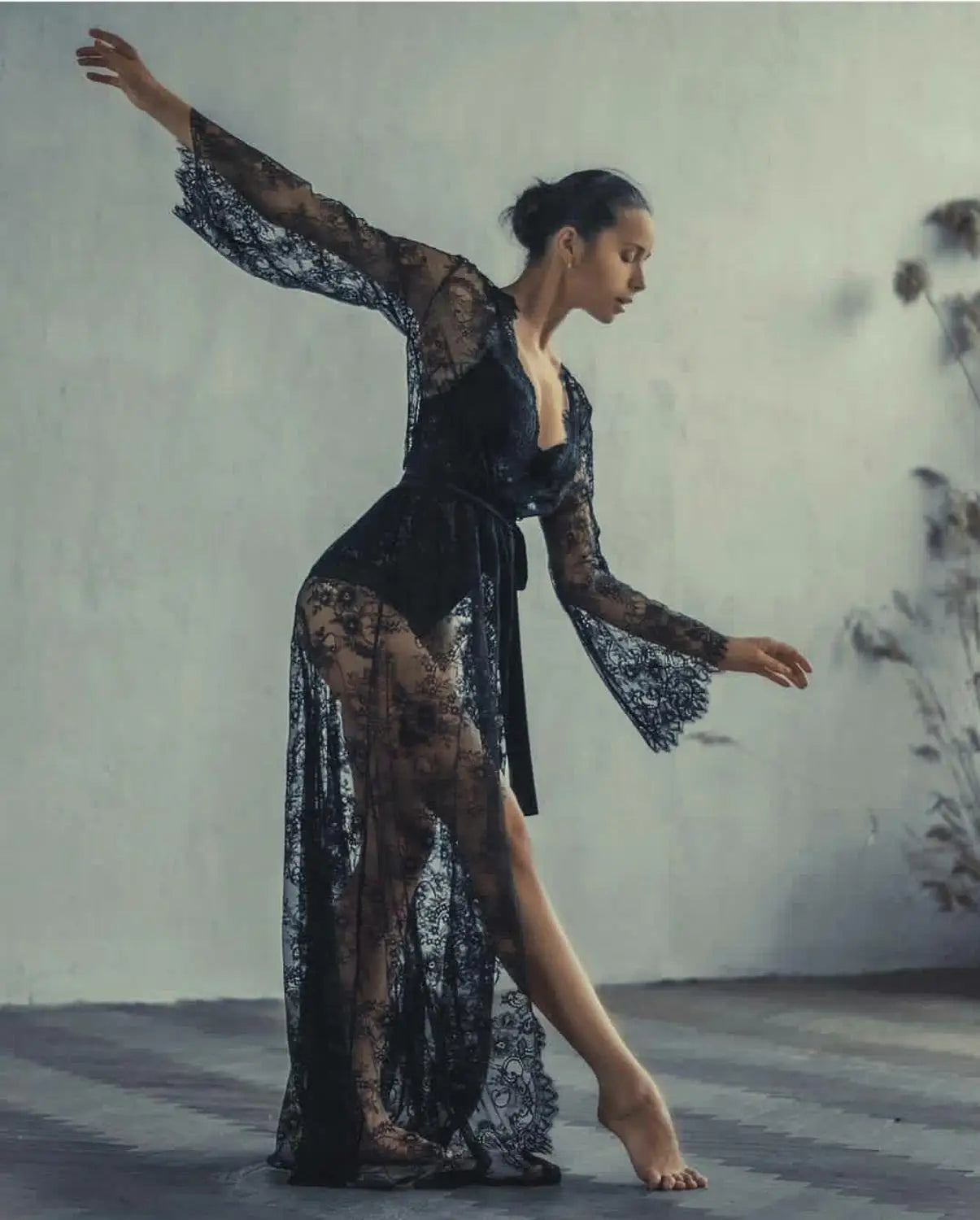 Black Lace Robe