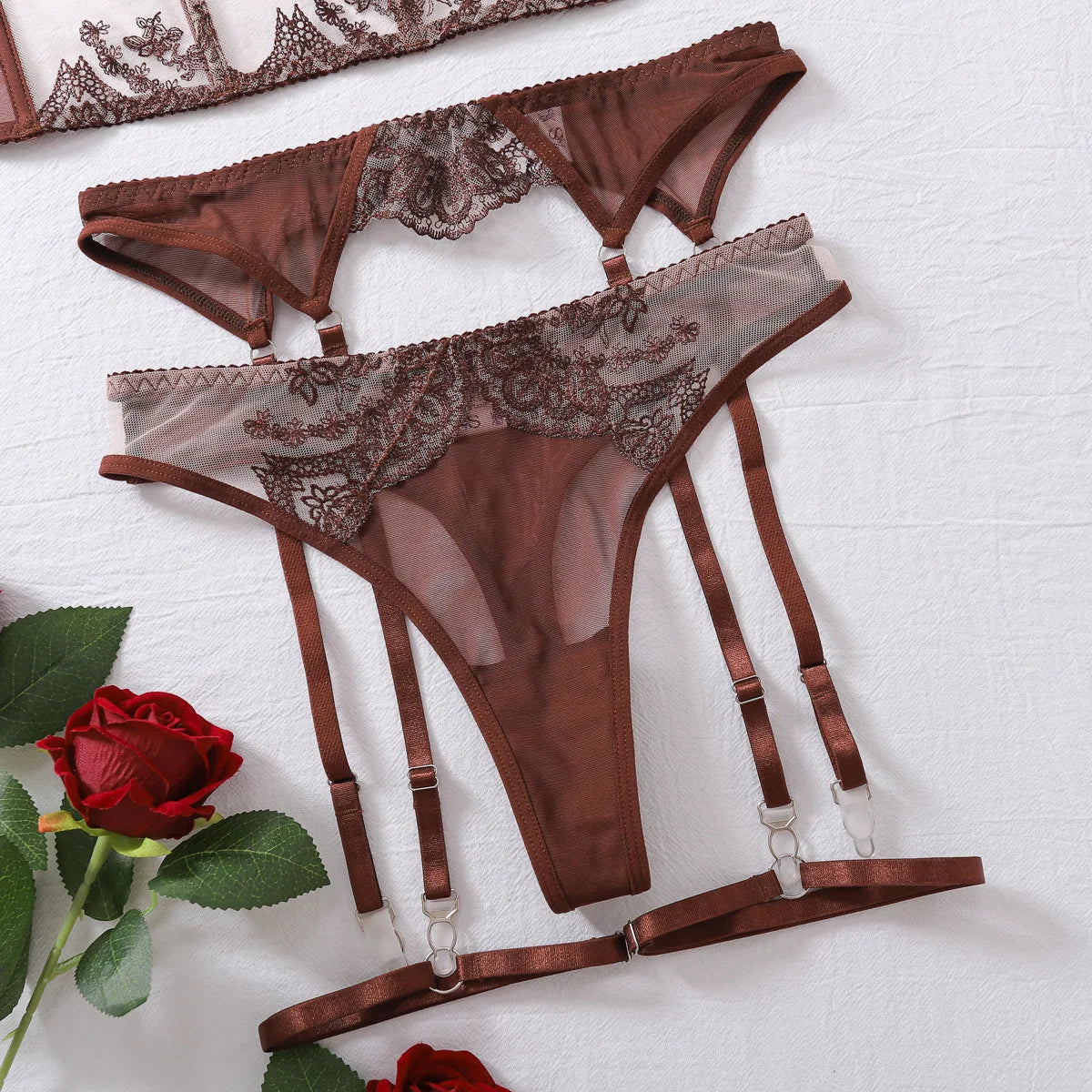 burgundy lingerie set