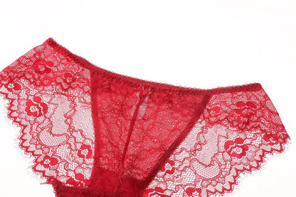 New 2019 lace sexy deep V-neck thin cotton cup fashion transparent bra panty lash push up underwear Comfortable Brassiere sets