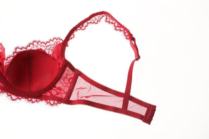 New 2019 lace sexy deep V-neck thin cotton cup fashion transparent bra panty lash push up underwear Comfortable Brassiere sets