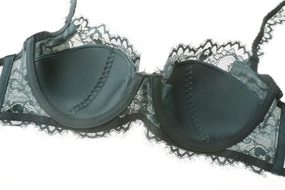 New 2019 lace sexy deep V-neck thin cotton cup fashion transparent bra panty lash push up underwear Comfortable Brassiere sets