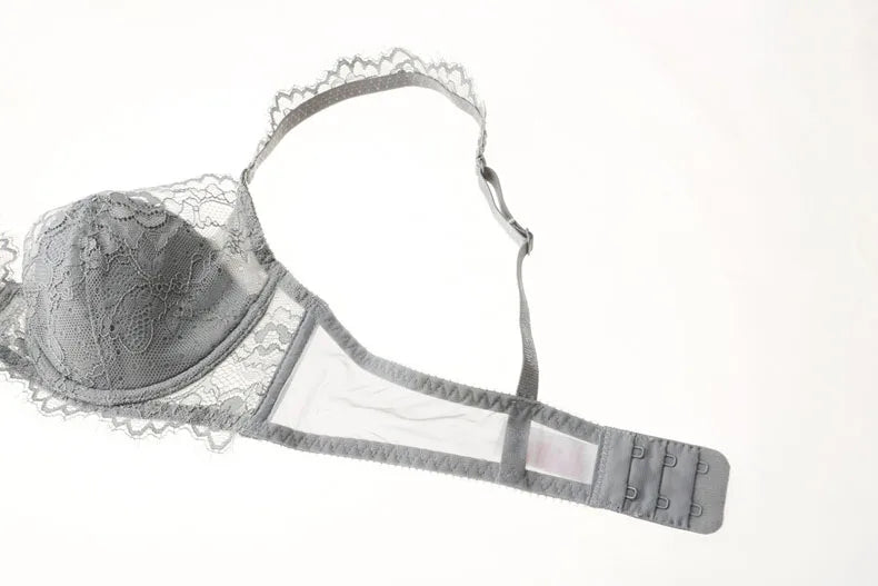 New 2019 lace sexy deep V-neck thin cotton cup fashion transparent bra panty lash push up underwear Comfortable Brassiere sets