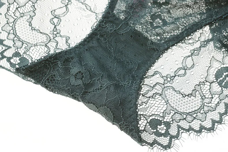 New 2019 lace sexy deep V-neck thin cotton cup fashion transparent bra panty lash push up underwear Comfortable Brassiere sets