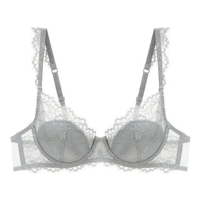 New 2019 lace sexy deep V-neck thin cotton cup fashion transparent bra panty lash push up underwear Comfortable Brassiere sets