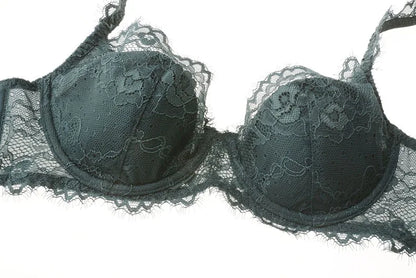 New 2019 lace sexy deep V-neck thin cotton cup fashion transparent bra panty lash push up underwear Comfortable Brassiere sets