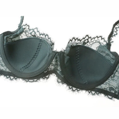 New 2019 lace sexy deep V-neck thin cotton cup fashion transparent bra panty lash push up underwear Comfortable Brassiere sets