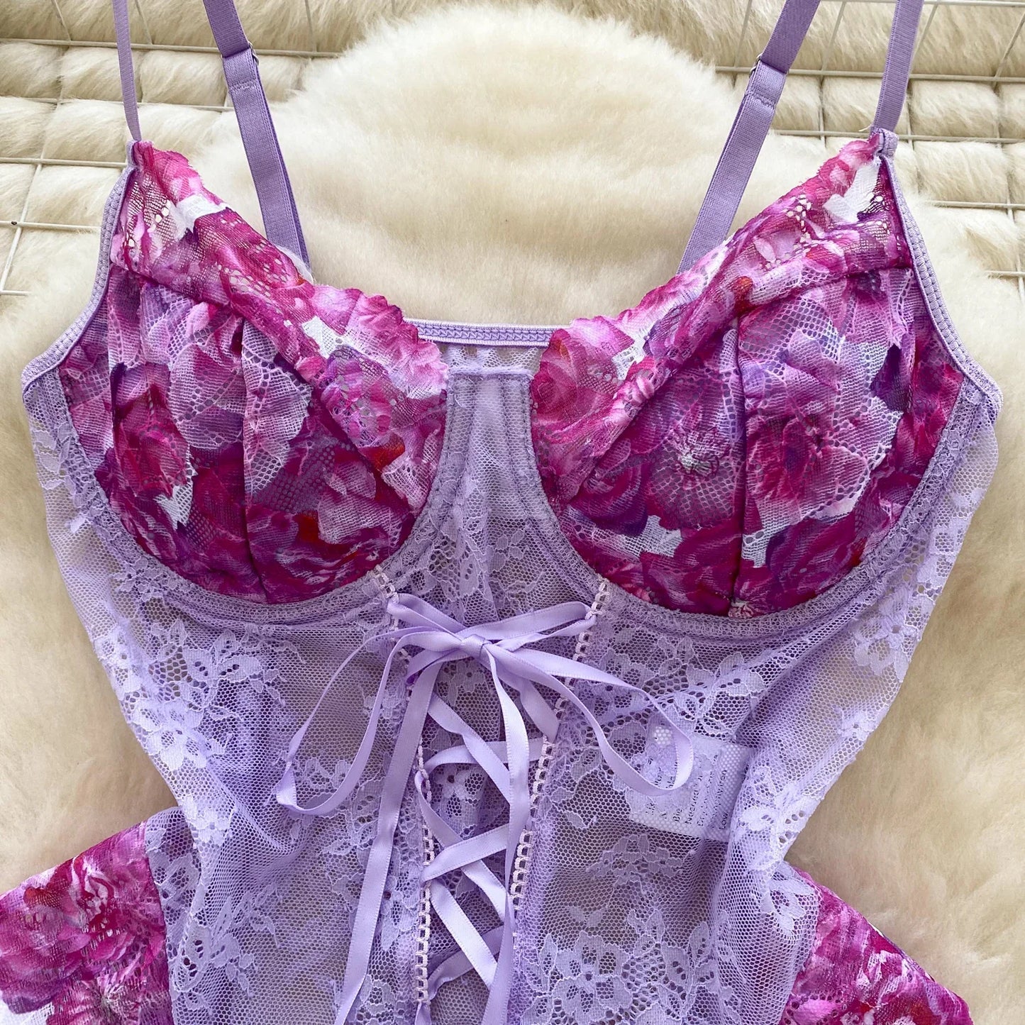 Hotsweet Vintage Straps Elegant Sleeveless Chic Bandage See Through Lace Bodysuits Sexy Top Beach High Street Summer Jumpsuit