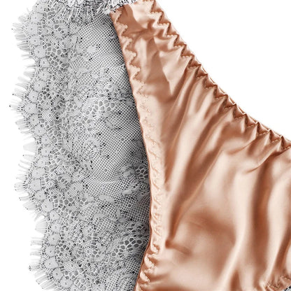 Women's Ultra-thin Steel Ring Eyelashes Lace Stitching Sexy Underwear Three-piece Set Thin Mesh Perspective Sexy Lingerie Set