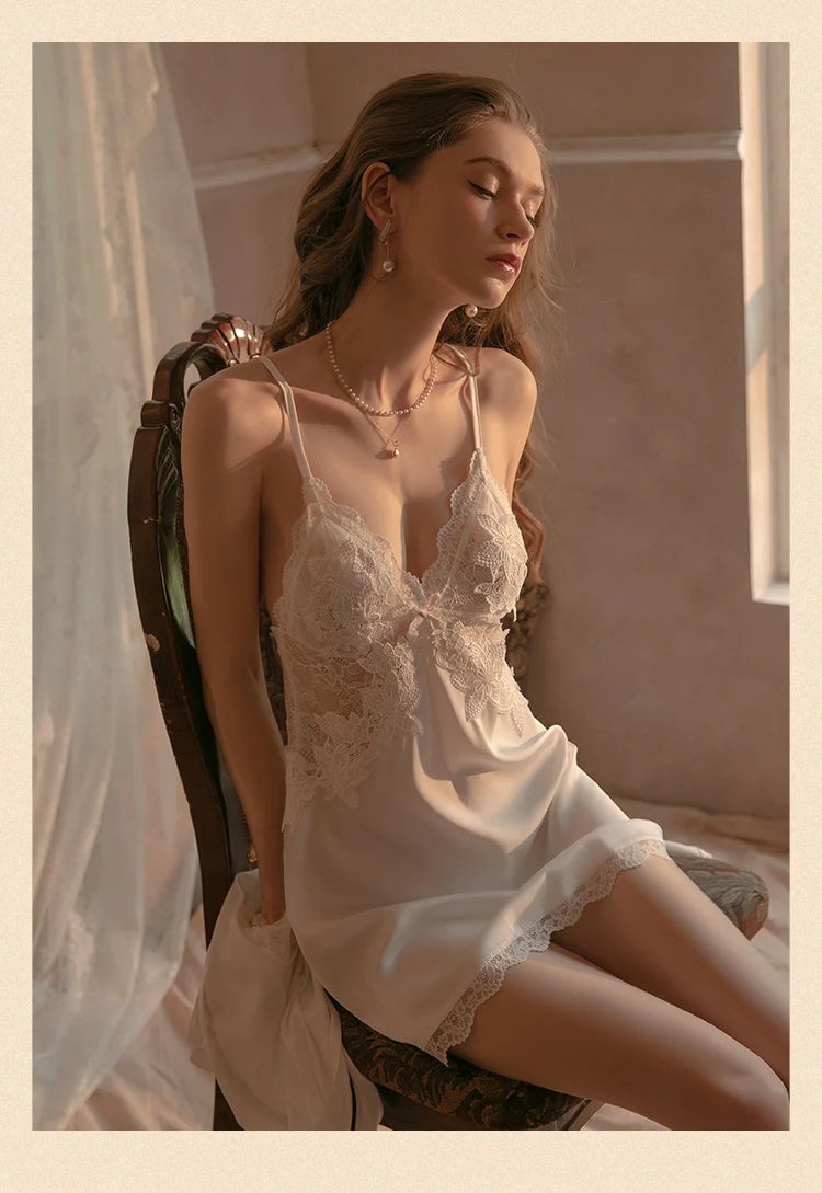 black  two-piece nightdress