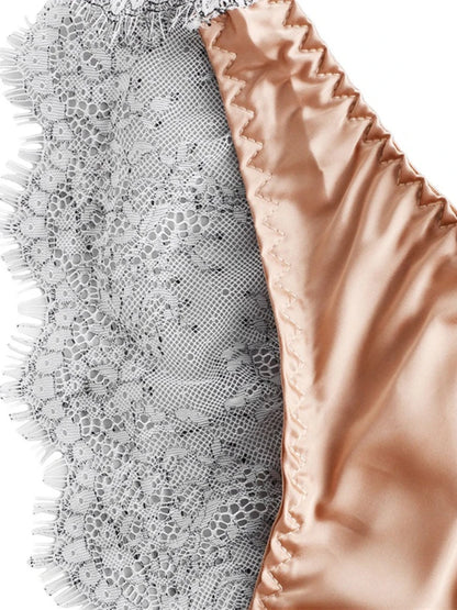 Women's Ultra-thin Steel Ring Eyelashes Lace Stitching Sexy Underwear Three-piece Set Thin Mesh Perspective Sexy Lingerie Set